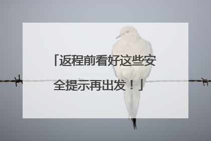 返程前看好这些安全提示再出发！