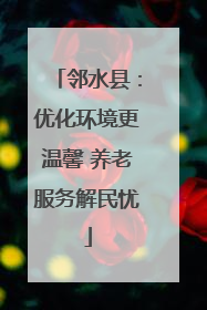 邻水县：优化环境更温馨 养老服务解民忧