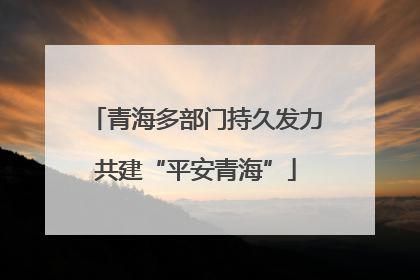 青海多部门持久发力共建“平安青海”