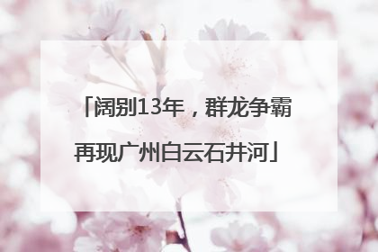 阔别13年，群龙争霸再现广州白云石井河