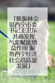 陈振林会见西宁市委书记王卫东 共商发挥气象赋能增益作用 服务西宁经济社会高质量发展