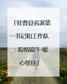 驻曹县省派第一书记和工作队：粽情端午·暖心帮扶