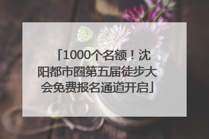 1000个名额！沈阳都市圈第五届徒步大会免费报名通道开启