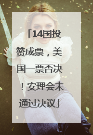 14国投赞成票，美国一票否决！安理会未通过决议