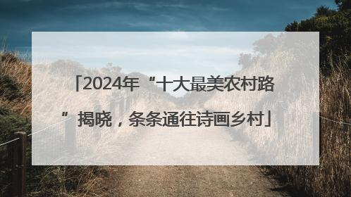 2024年“十大最美农村路”揭晓，条条通往诗画乡村
