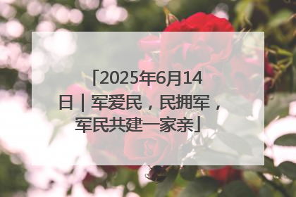 2025年6月14日｜军爱民，民拥军，军民共建一家亲