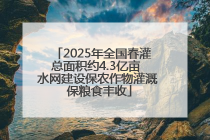2025年全国春灌总面积约4.3亿亩 水网建设保农作物灌溉 保粮食丰收