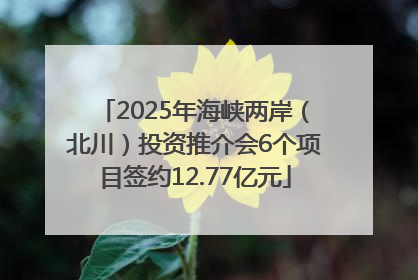 2025年海峡两岸（北川）投资推介会6个项目签约12.77亿元