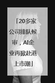 20多家公司排队候审，AI企业再掀赴港上市潮