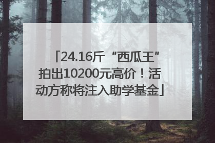 24.16斤“西瓜王”拍出10200元高价！活动方称将注入助学基金
