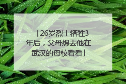 26岁烈士牺牲3年后，父母想去他在武汉的母校看看
